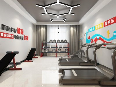 现代健身室3D模型下载
